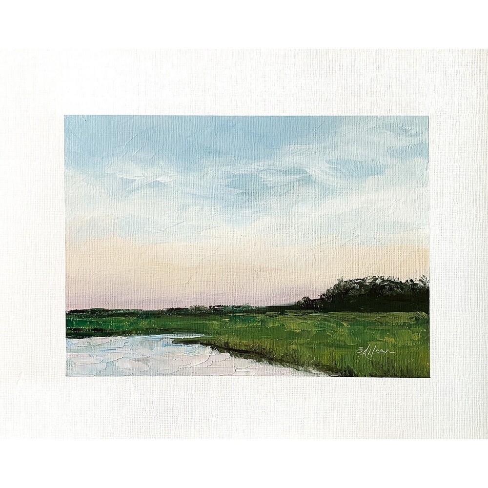 8x10 Original Oil Landscape Painting Marsh Lowcountry Sunset Coastal Art Signed